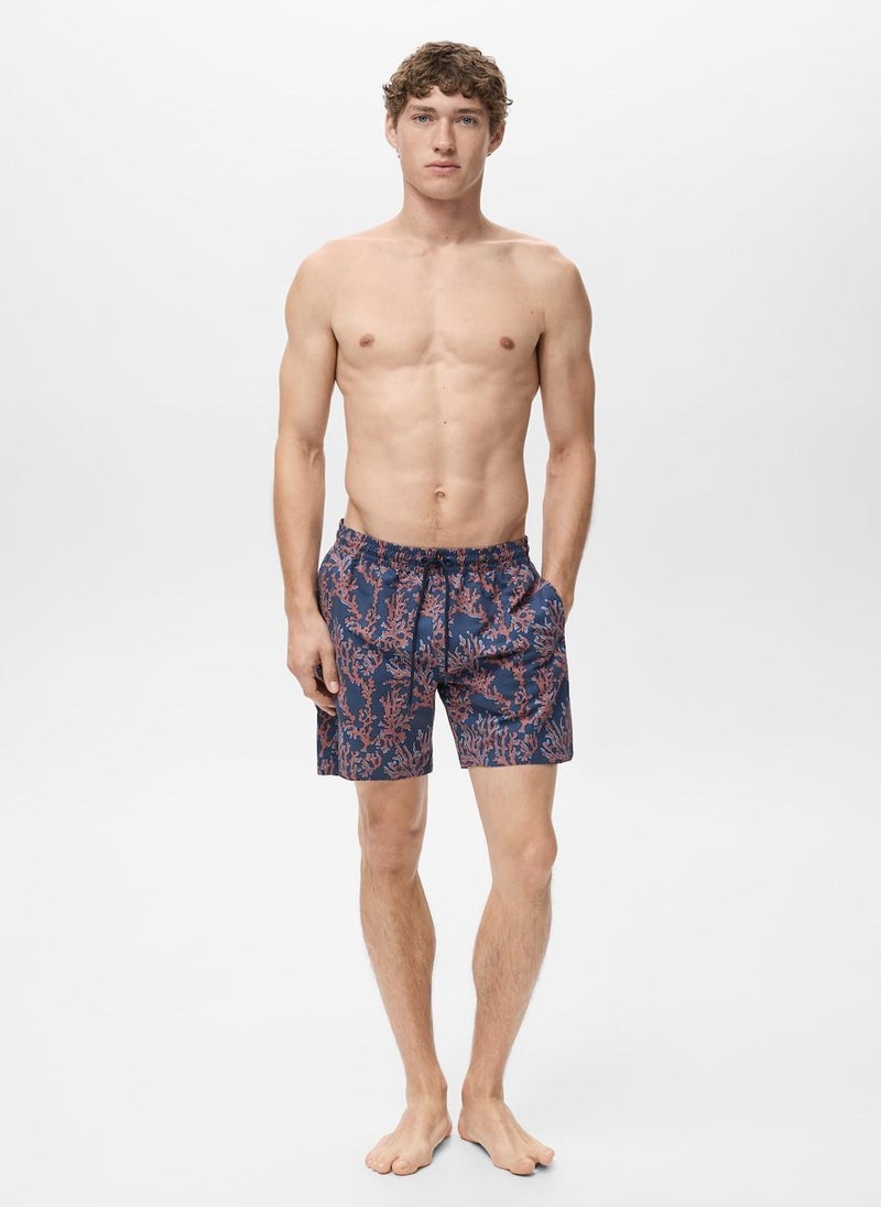 Mango Man Coral Print Swimming Trunks  - Image 4