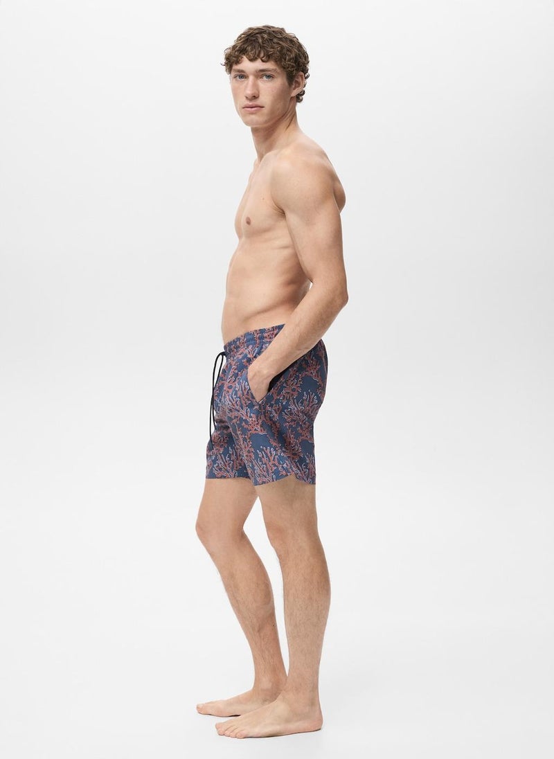 Mango Man Coral Print Swimming Trunks  - Image 3