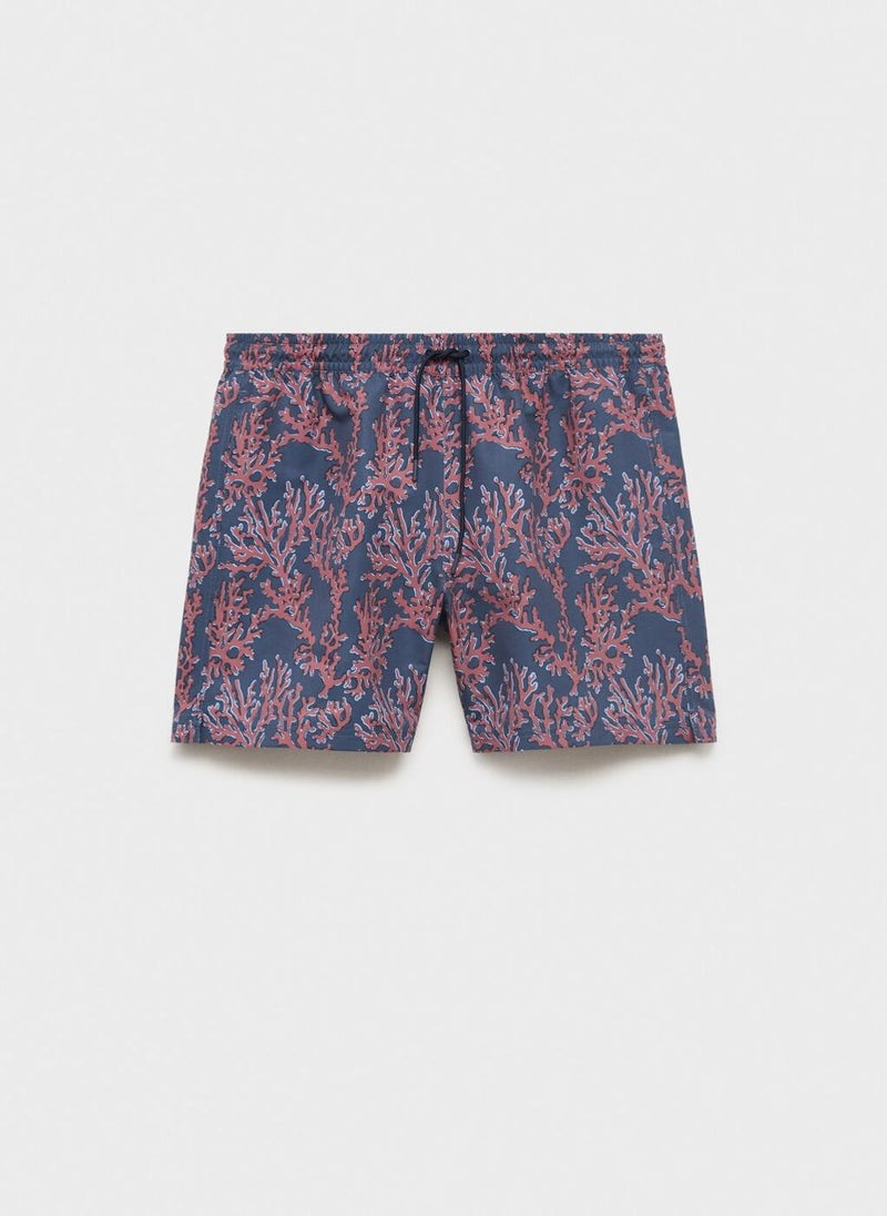 Mango Man Coral Print Swimming Trunks  - Image 5