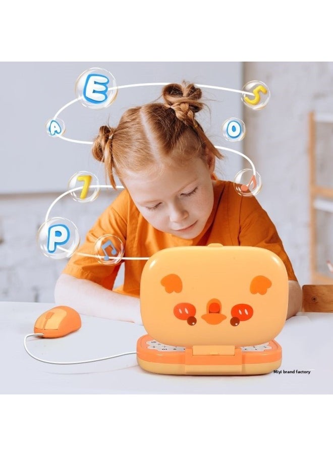 Children's Computer Toys Educational Early Education Machine Simulation Small Computer Baby Early Education Learning Point Reading Machine Learning Machine Model-Color:1 Upgraded Learning Machine + 1 Mouse + 2 Brushes + Learning Clock