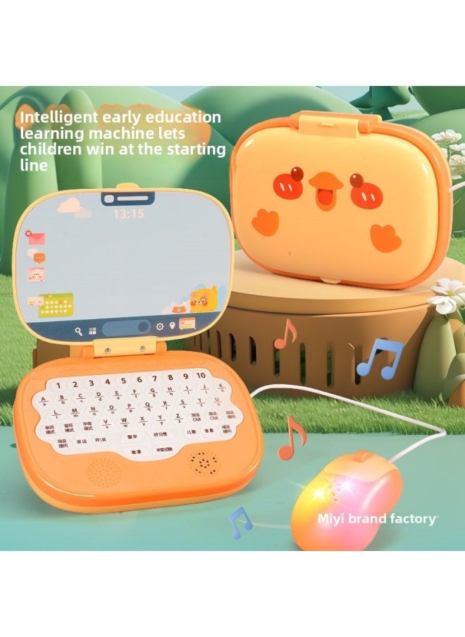 Children's Computer Toys Educational Early Education Machine Simulation Small Computer Baby Early Education Learning Point Reading Machine Learning Machine Model-Color:1 Upgraded Learning Machine + 1 Mouse + 2 Brushes + Learning Clock