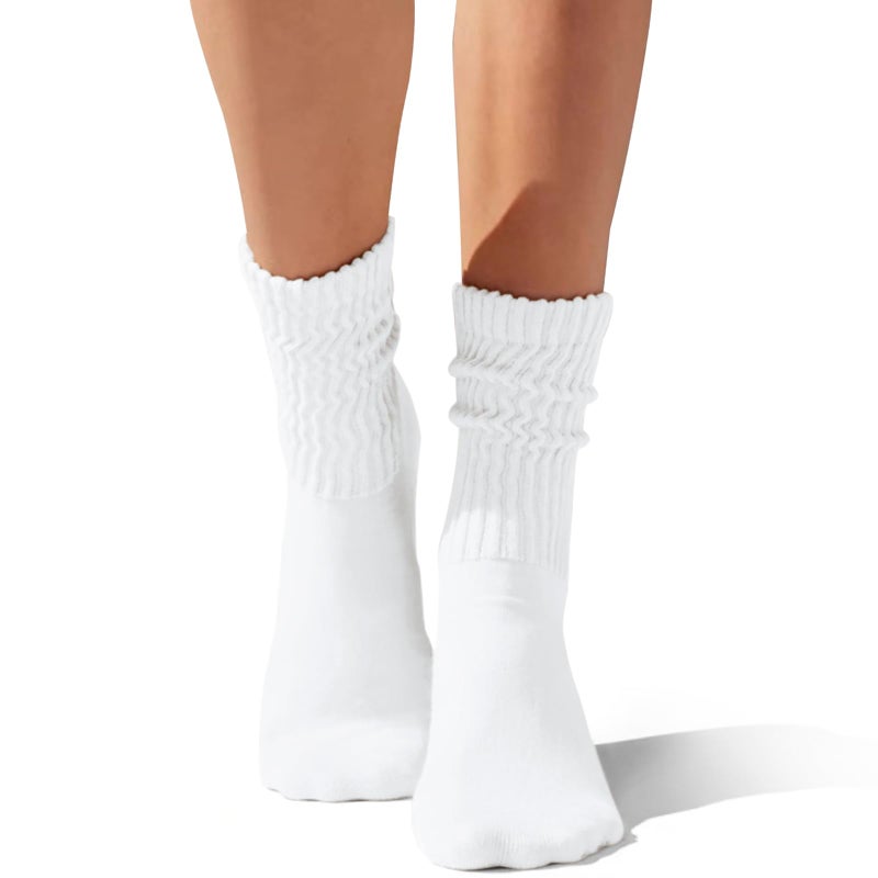 Solid color vertical stripe straight-leg bubble ankle socks - Image 1