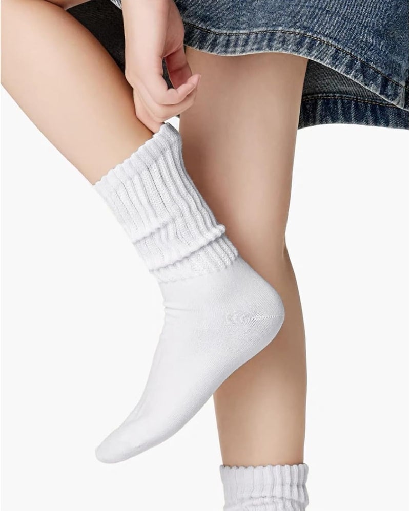 Solid color vertical stripe straight-leg bubble ankle socks - Image 2