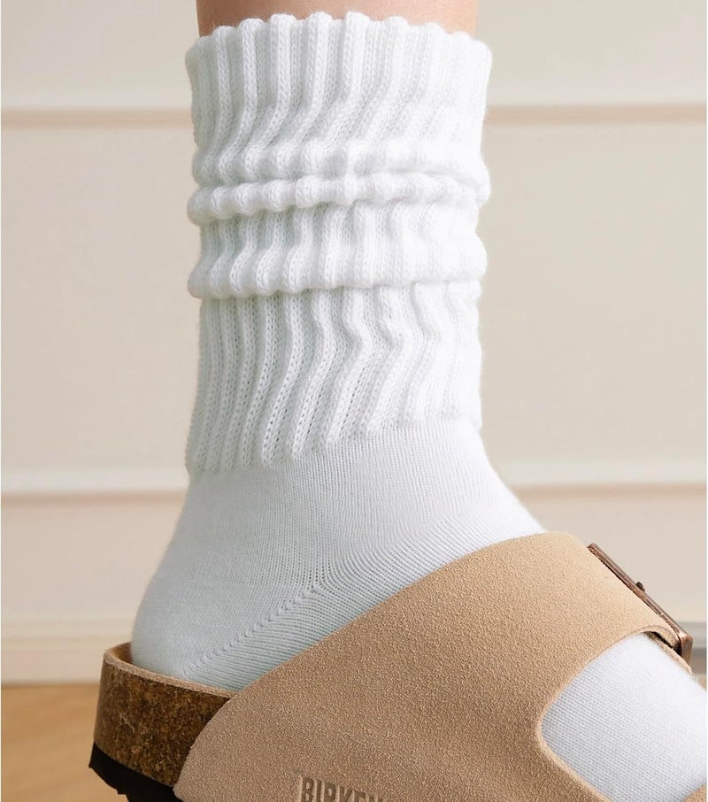 Solid color vertical stripe straight-leg bubble ankle socks - Image 5