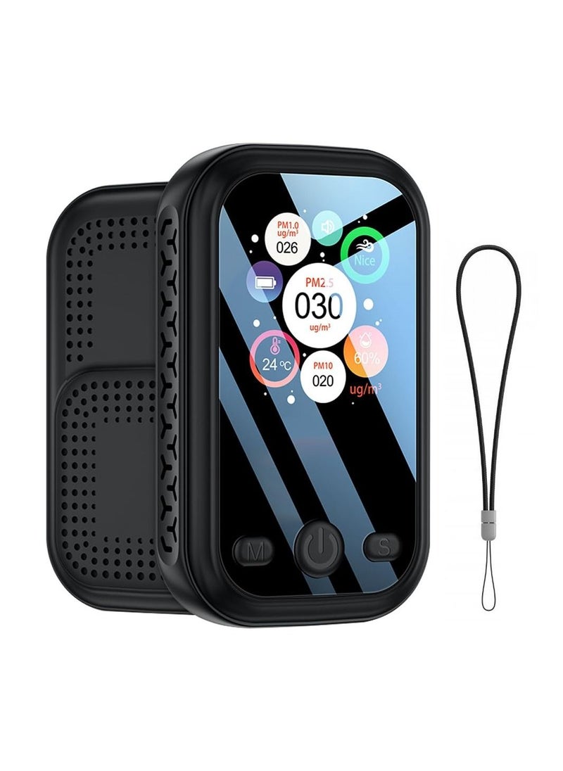 KASTWAVE - Mini CO2 Detector,  Portable Air Quality Monitor, Multi-Function Temperature Humidity Meter, Air Quality Meter Detects PM2.5, PM10, PM1.0 with Alarm for Home Indoor Travel - Image 1