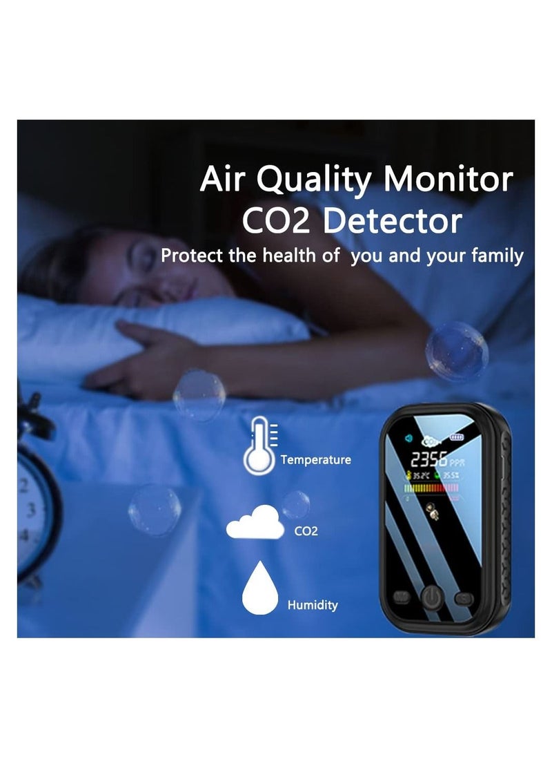 KASTWAVE - Mini CO2 Detector,  Portable Air Quality Monitor, Multi-Function Temperature Humidity Meter, Air Quality Meter Detects PM2.5, PM10, PM1.0 with Alarm for Home Indoor Travel - Image 1