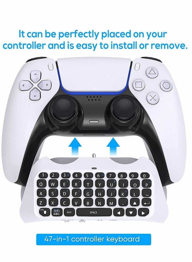 Wireless Keyboard for PS5 Controller, Bluetooth 3.0 Mini Chatpad Message Game Keyboard Keypad Built-in Speaker with 3.5mm Audio Jack for Messaging and Gaming Live Chat - Image 2