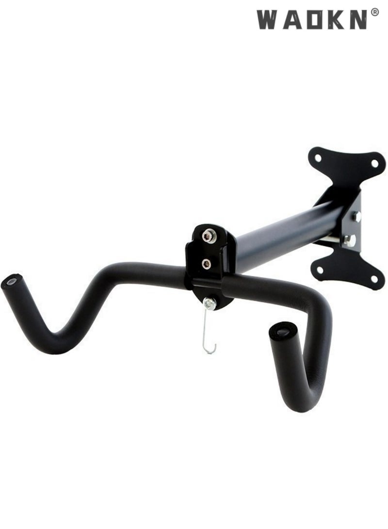 WAOKN Bike Wall Mount Storage Rack ，Mountain bike hook，Wall fixed double hooks- Foldable Length And Angle Adjustable Horizontal Bicycle For Garage,Indoor,Home,Road Bikes,Mountain Bikes,Hybrid Bikes With Screws - Image 2