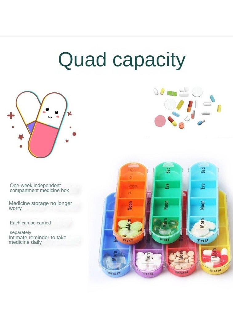 Weekly Medicine Organizer With 7 Boxes Multicolor - Image 2