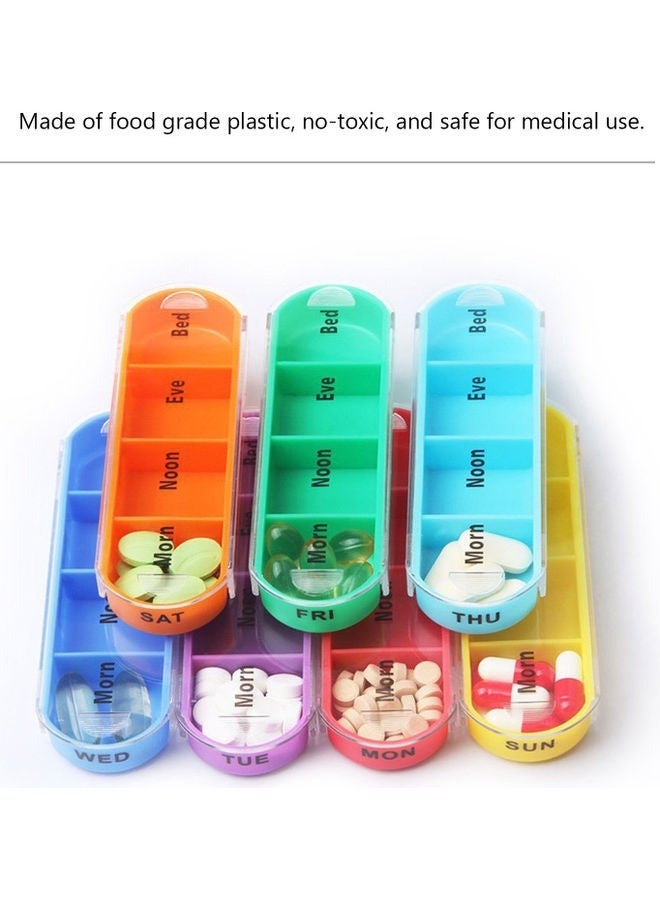 Weekly Medicine Organizer With 7 Boxes Multicolor - Image 4