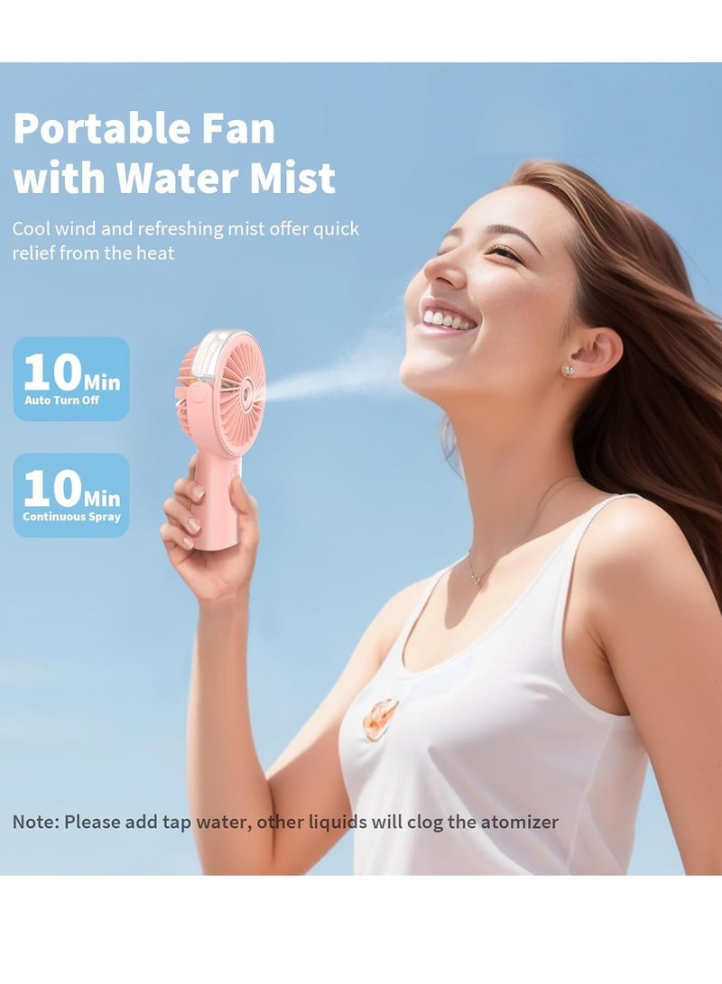 general Misting Fan Portable Handheld Fan, 4000mAh Hand Held Mist Fan Rechargeable Power Bank, 90° Adjustable Small Mister Fan, Personal Cooling Water Spray Fan - Image 2