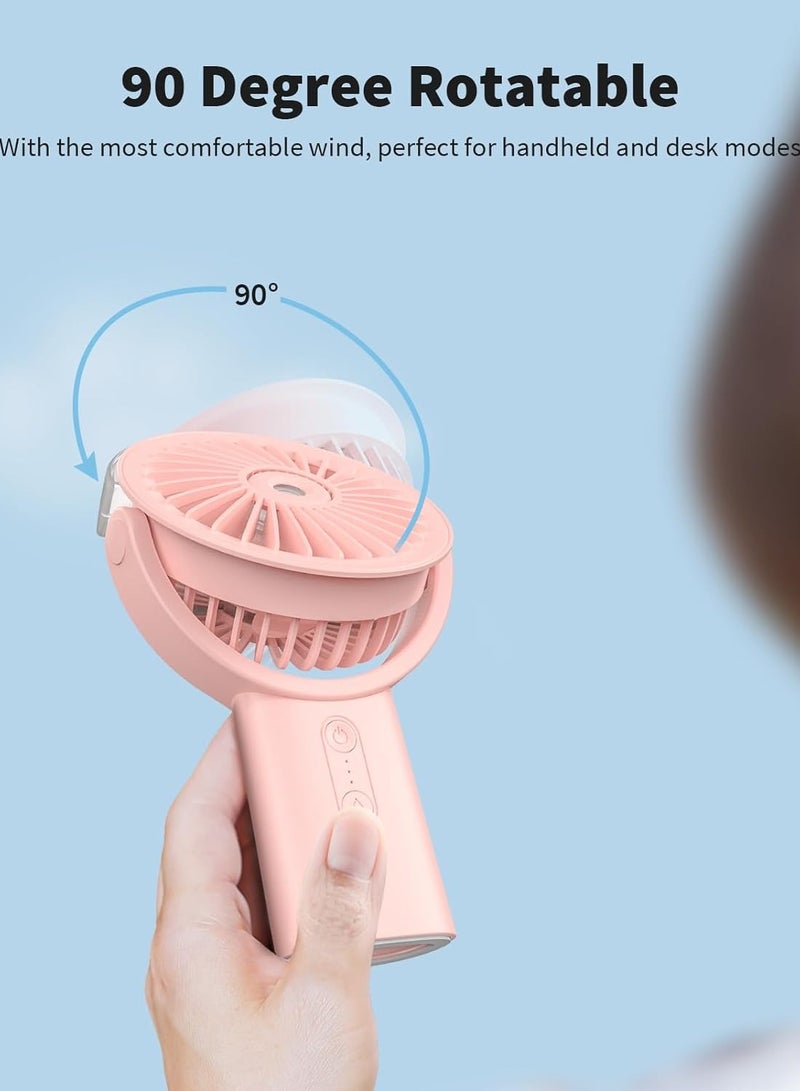 general Misting Fan Portable Handheld Fan, 4000mAh Hand Held Mist Fan Rechargeable Power Bank, 90° Adjustable Small Mister Fan, Personal Cooling Water Spray Fan - Image 4