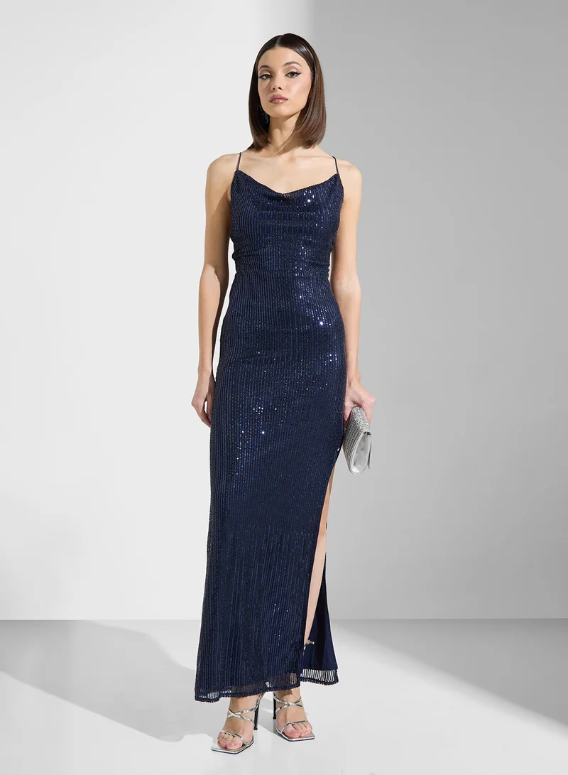 ايلا ليمتد اديشن Sequin Cowl Neck Dress