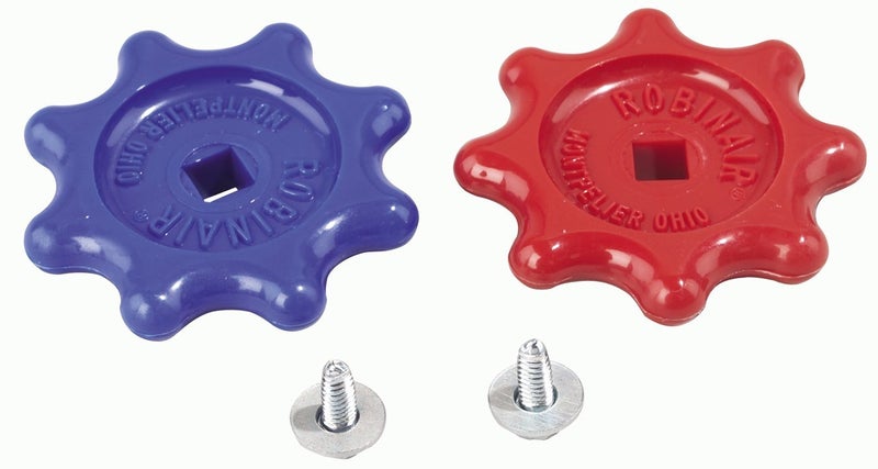 Robinair 40449 Replacement Handwheel Set - Red, Blue - Image 1