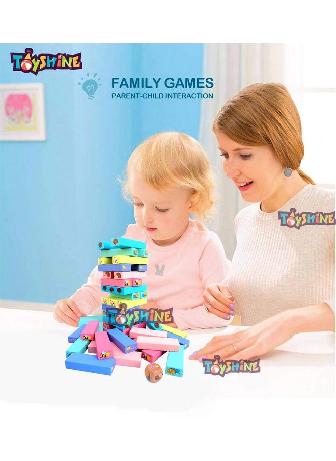 توي شاين ألعاب مكعبات البناء الخشبية التعليمية المطبوعة القابلة للتكديس من Toyshine، 51 قطعة، مكعبات بناء للأطفال  - Image 5