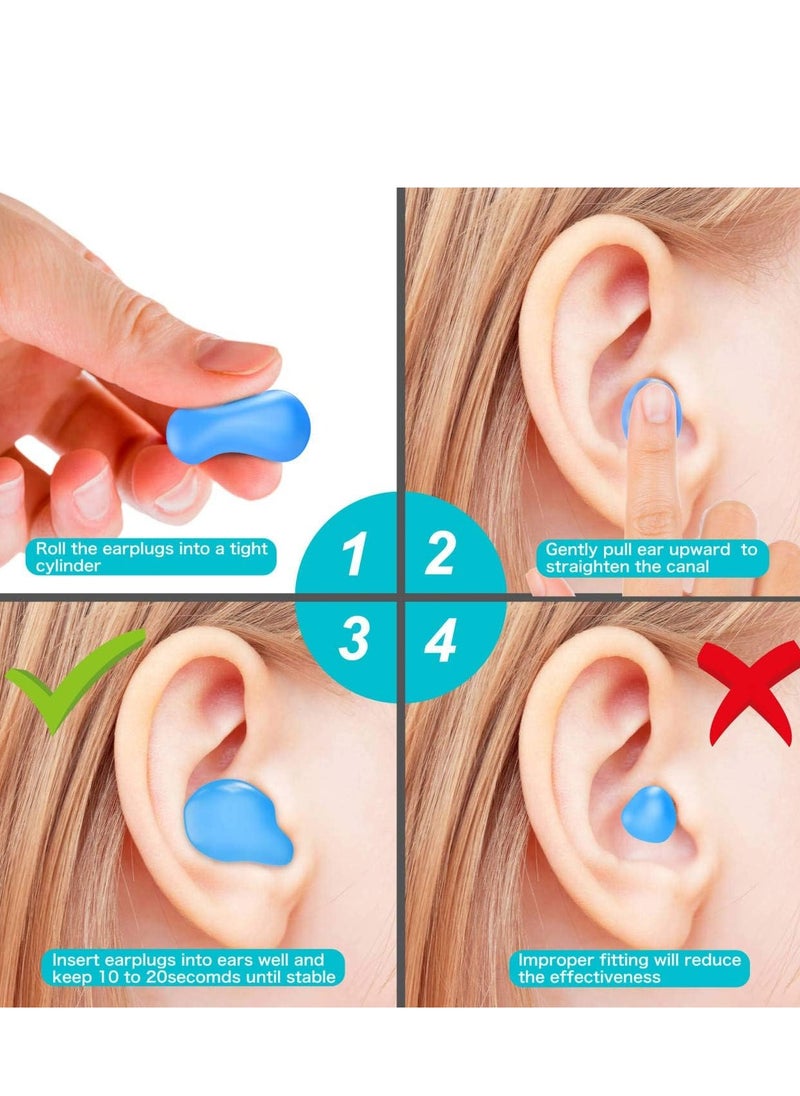 spa luxetique [Latest 2020] Ear Plugs for Sleeping Swimming, 8 Pair Reusable Silicone Moldable Noise Cancelling Earplugs for Shooting Range, Swimmers, Concerts, Airplanes, Travel, Work, Studying  - Image 2