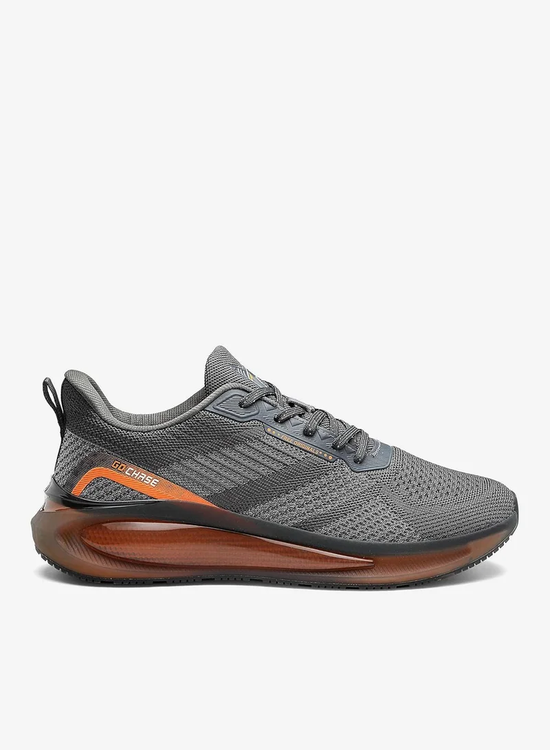 Asian Men's Grey and Orange Running Shoes for Men and Boys