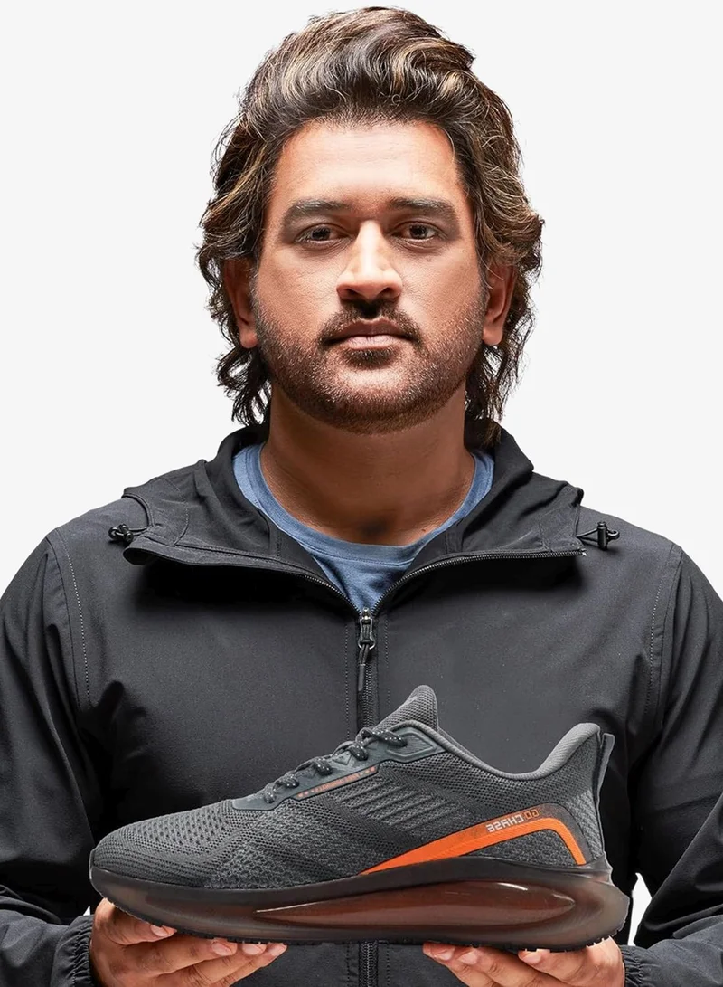 Asian Men's Grey and Orange Running Shoes for Men and Boys