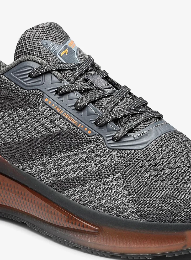 Asian  Men's Grey and Orange Running Shoes for Men and Boys for Men | Best Price UAE