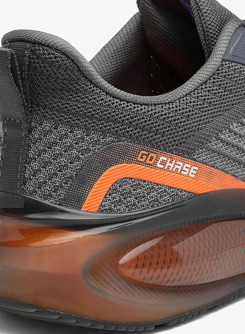 Asian  Men's Grey and Orange Running Shoes for Men and Boys for Men | Best Price UAE