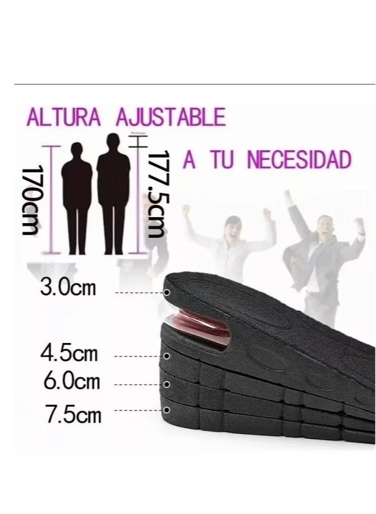 Adjustable Height Increase Insoles with 4 Lift Levels (1.2 / 2 / 2.75 / 3.54 inch) – Air Cushion Shock Absorbing Elevator Insoles for Men & Women – Breathable Hidden Heel Lift Pads with Non-Slip PVC Base, Trimmable to Fit Shoe Size - Image 5