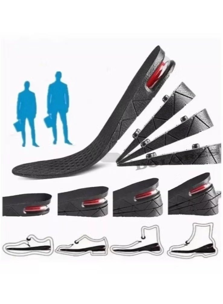 Adjustable Height Increase Insoles with 4 Lift Levels (1.2 / 2 / 2.75 / 3.54 inch) – Air Cushion Shock Absorbing Elevator Insoles for Men & Women – Breathable Hidden Heel Lift Pads with Non-Slip PVC Base, Trimmable to Fit Shoe Size - Image 1