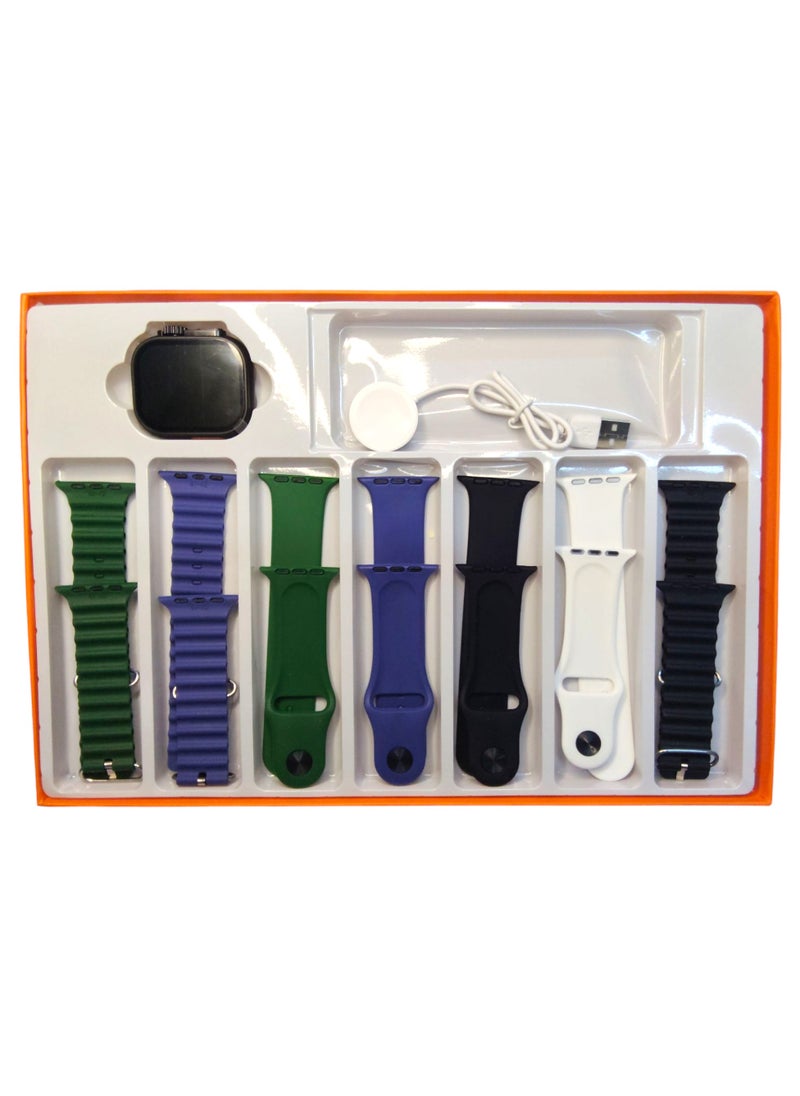 VENDIX 7-in-1 Smart Watch with Wireless charging, Multiple Straps, Digital Display, Black  - Image 2
