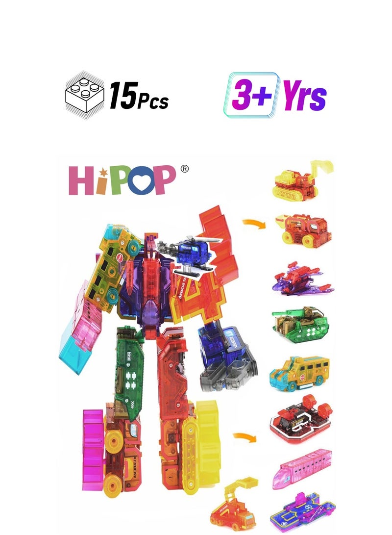 HIPOP 15 In 1 Building Blocks Assembling Toy for Kids,Children's Handmade DIY Construction Toys  - Image 1