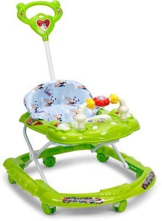 KIDBITKART مشاية أطفال KIDBITKART، لعبة خشخيشة للأطفال، دراجة، ارتفاع قابل للتعديل، مقعد سميك وآمن ومريح، عجلة دوارة، موسيقى، ومقبض للوالدين، مناسبة للأطفال من 6 إلى 20 شهرًا (أخضر) - Image 1