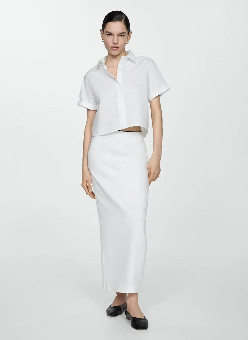 MANGO Cotton Crop Shirt