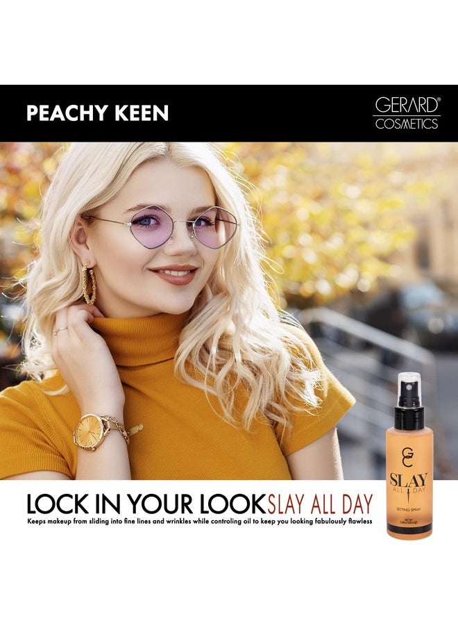 Gerard Cosmetics Gerard Cosmetics Slay All Day Makeup Setting Spray | Peach Scented | Matte Finish with Oil Control | Cruelty Free, Long Lasting Finishing Spray, 3.38oz (100ml)  - Image 3