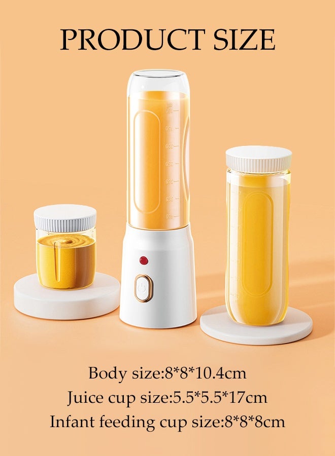 DUNISO Portable Juicer Blender Multifunctional Electric Mini Mixer with Lid USB Rechargeable Fruit Veggie Juicer with 2 Cup Lightweight Easy Clean Cordless liquidizer for Juice Shakes and Smoothies - Image 4