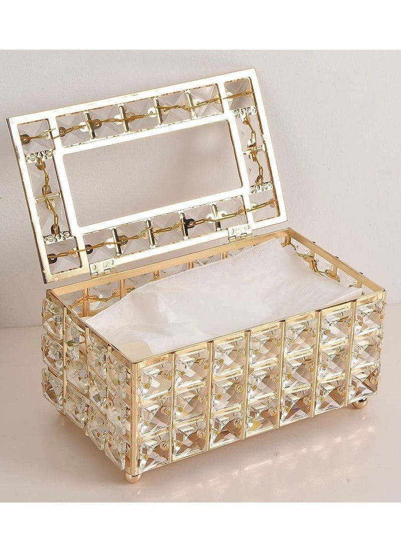 European Style Crystal Tissue Box Cover Creative Tissue Holders Facial Tissue Dispenser for Bathroom Vanity Countertops and Bedroom - Image 2