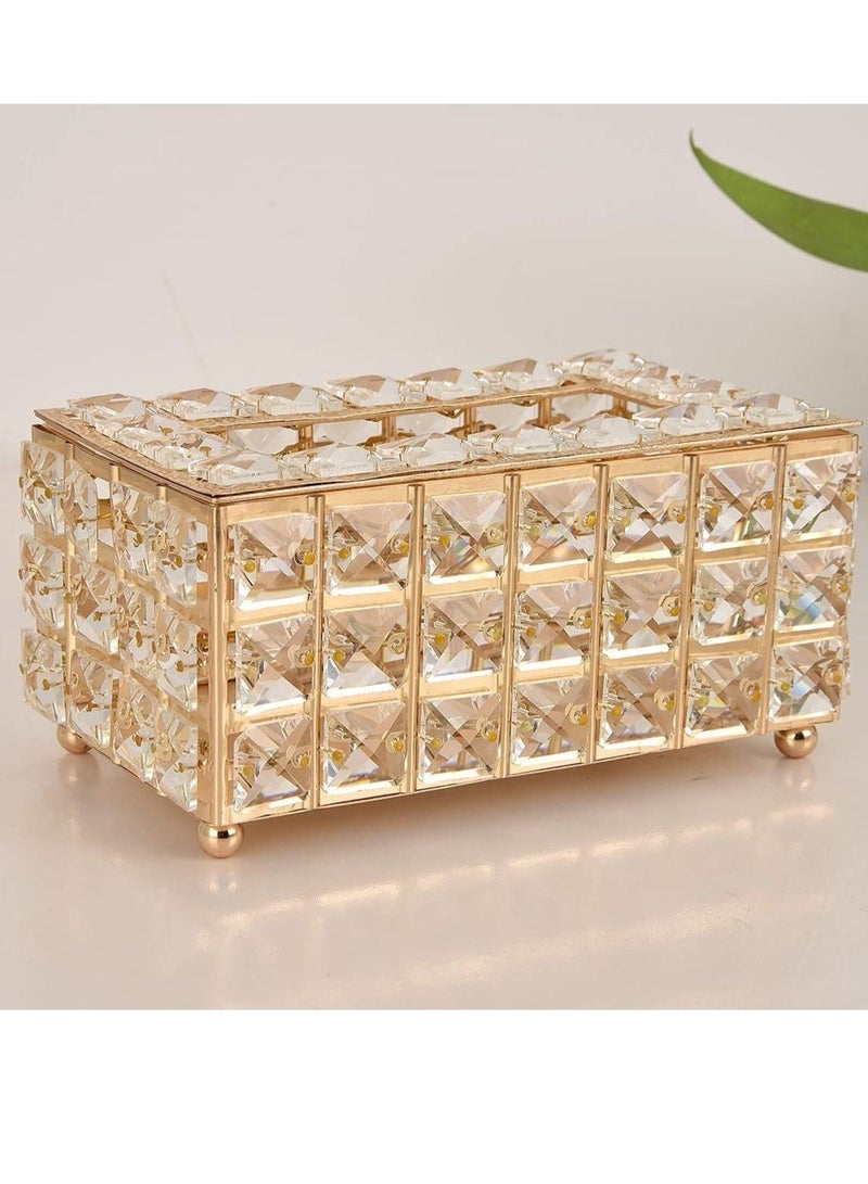 European Style Crystal Tissue Box Cover Creative Tissue Holders Facial Tissue Dispenser for Bathroom Vanity Countertops and Bedroom - Image 3