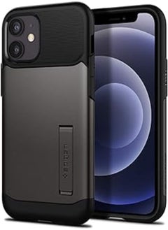 Spigen slim armor case for iphone 12 mini - black & grey