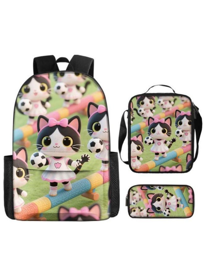Bright Li Fire Unlock the new fashion of childish fun! Three-piece set of bags, cartoon elements for children and teenagers (students, children, friends' outings, mountain climbing, schooling, etc. can be used) - 46 - Image 2