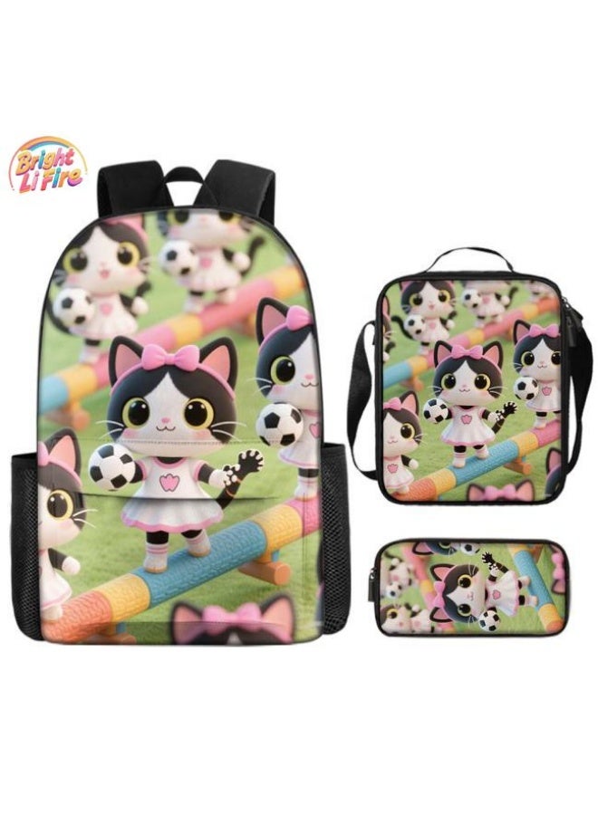 Bright Li Fire Unlock the new fashion of childish fun! Three-piece set of bags, cartoon elements for children and teenagers (students, children, friends' outings, mountain climbing, schooling, etc. can be used) - 46 - Image 1