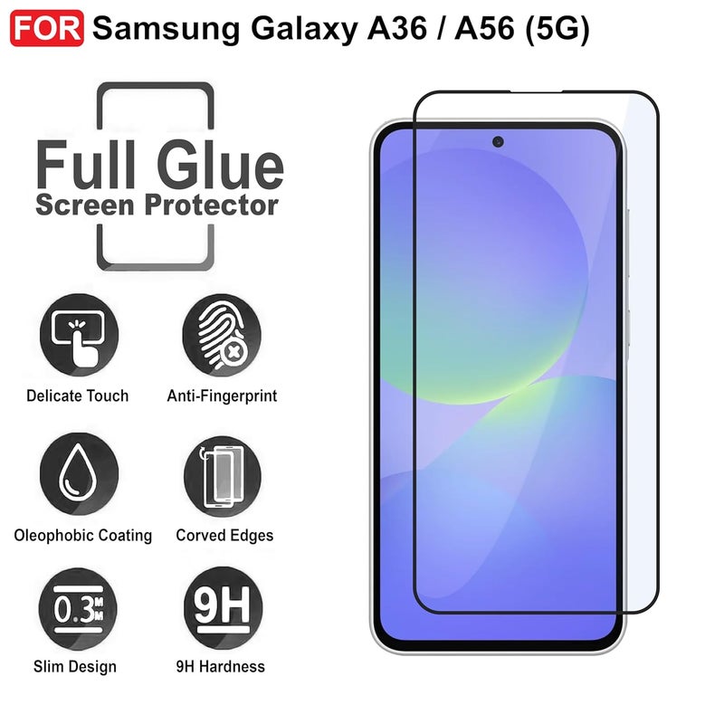 Cedo Tempered Glass for Samsung Galaxy A36 / A56 (5G) | Screen Protector Full HD Quality Tempered Glass Anti-Scratch Edge to Edge Coverage with Easy Installation Kit (Black) - Image 4