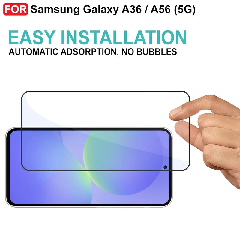 Cedo Tempered Glass for Samsung Galaxy A36 / A56 (5G) | Screen Protector Full HD Quality Tempered Glass Anti-Scratch Edge to Edge Coverage with Easy Installation Kit (Black) - Image 5