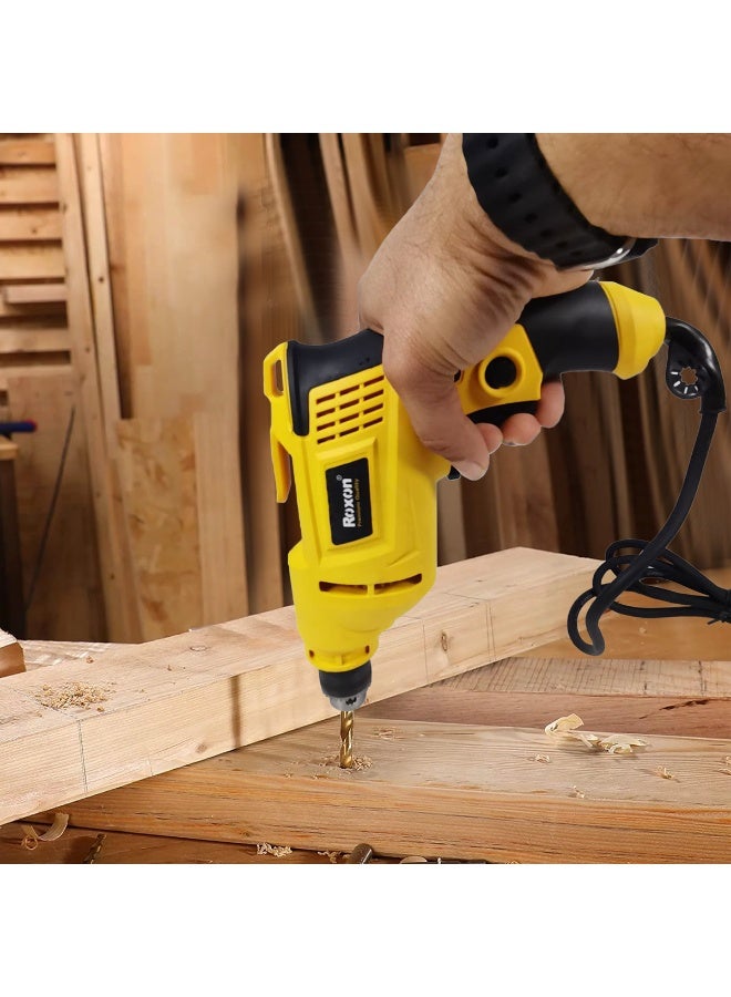 Roxon 400W Electric Drill Machine 6.5mm Chuck, Variable Speed 0-2600 RPM, Forward & Reverse, Lock-On Button, Soft Grip | Drill for Wood, Steel, Wall & PVC  RX-350 - Image 4
