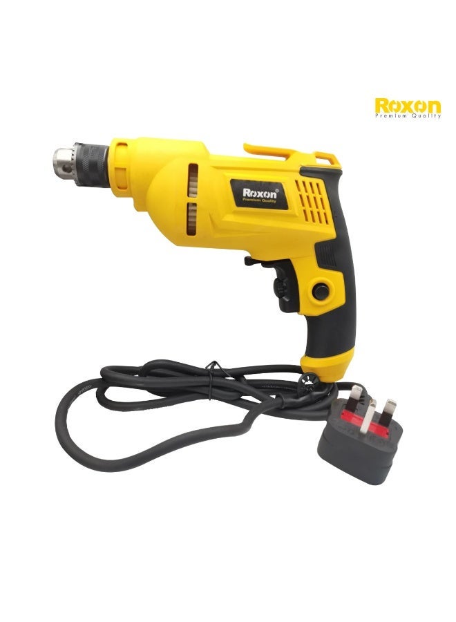 Roxon 400W Electric Drill Machine 6.5mm Chuck, Variable Speed 0-2600 RPM, Forward & Reverse, Lock-On Button, Soft Grip | Drill for Wood, Steel, Wall & PVC  RX-350 - Image 1