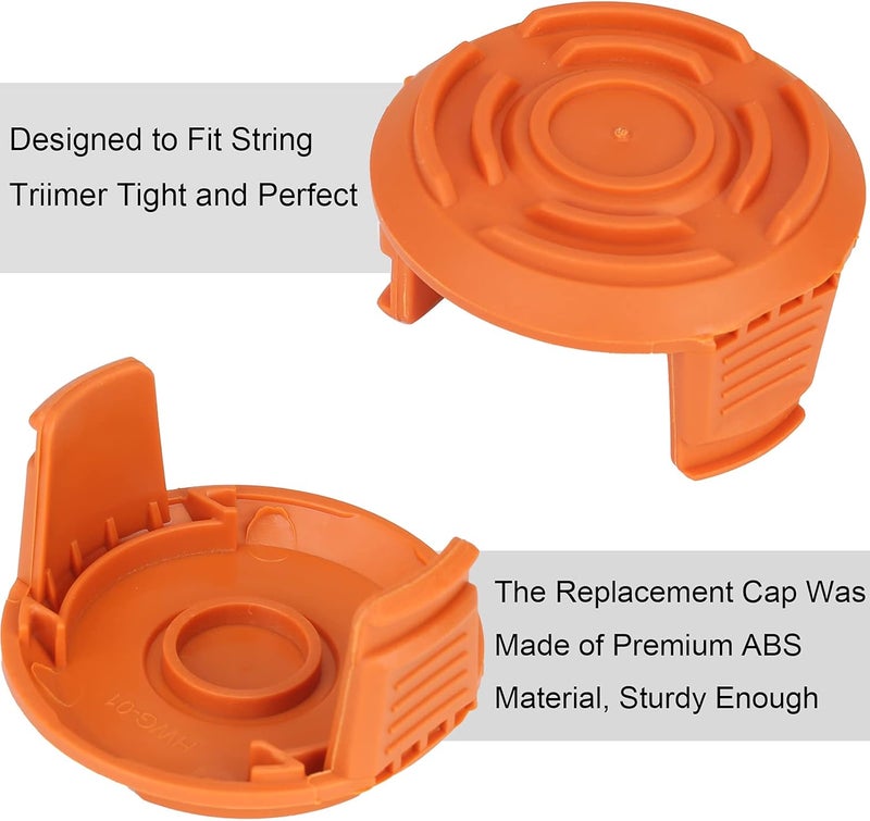 THTEN Wa0010 GT Trimmer Replacement Spool Cap Covers,WA6531 Trimmer Cap Compatible with Worx WG155 WG180 String Trimmers,50006531 Trimmer Line Cover,Weed Eater Spool Cap for Worx Parts (4 Pack) - Image 4