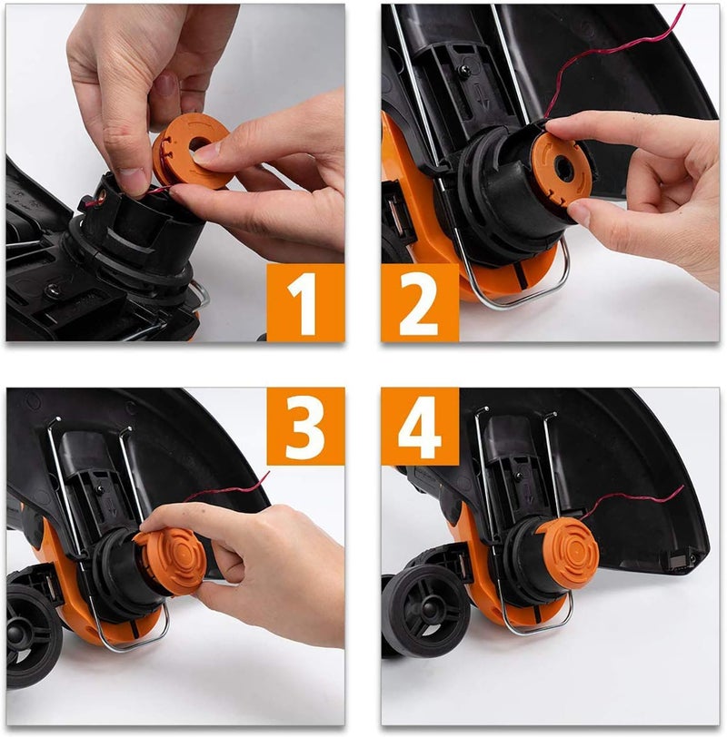 THTEN Wa0010 GT Trimmer Replacement Spool Cap Covers,WA6531 Trimmer Cap Compatible with Worx WG155 WG180 String Trimmers,50006531 Trimmer Line Cover,Weed Eater Spool Cap for Worx Parts (4 Pack) - Image 5