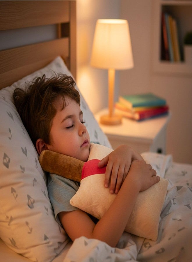 Tickles Cricket Bat Shape Soft Stuffed Plush Cushion Pillow for Kids Boys & Girls Birthday Gift Home Decor (Color: Peach & Brown Size: 30 cm) - Image 5