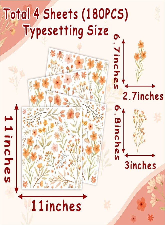 Kazova Boho Small Flower Wall Stickers Watercolor Small Floral Wall Decals Peel and Stick Cute Botanical Wildflower Wall Decals Cute Flower Wall Stickers for Girls Room Bedroom Nursery Decor - Image 2