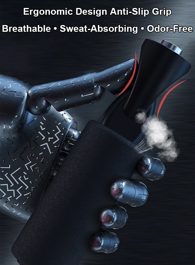 Wish Plus Adjustable Speed Heavy Weighted Steel Professional Steel Wire Jump Rope|Ball Bearing High Speed Jump Rope|Heavy Skipping Rope PVC Weighted Speed Exercise Jump Rope|360 Degree rotation 3M Rope Length (Black) - Image 5