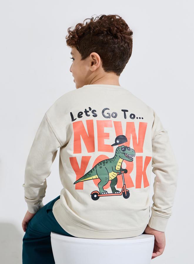 Styli Boys Beige Graphic Print Long Sleeves Regular Fit Sweatshirt - Image 4