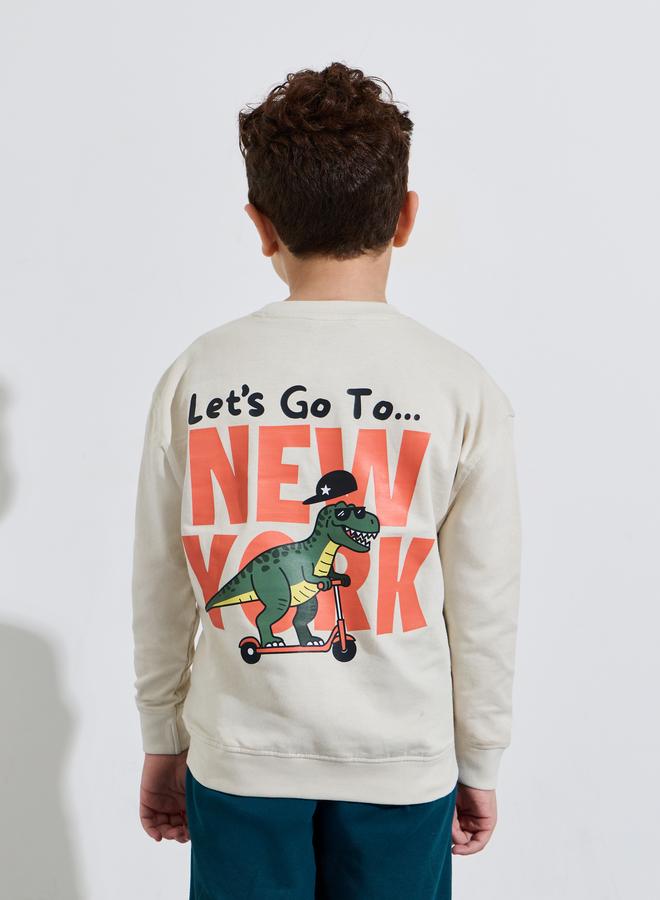 Styli Boys Beige Graphic Print Long Sleeves Regular Fit Sweatshirt - Image 5