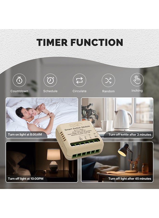 Tuya WiFi Intelligent Switch Dimmer DIY Module Light Switch Mobilephone APP Remotely Control Activate Home Devices Compatible with Alexa and Google Assistant for Voice Control