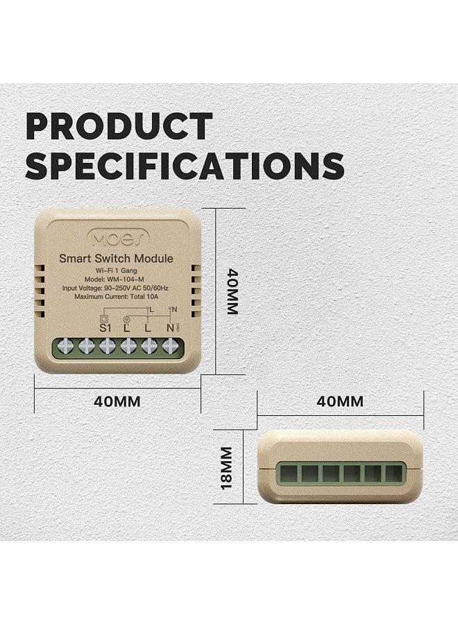Tuya WiFi Intelligent Switch Dimmer DIY Module Light Switch Mobilephone APP Remotely Control Activate Home Devices Compatible with Alexa and Google Assistant for Voice Control